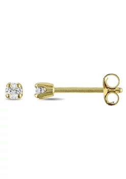 Best reviews of 😀 1/10 ct. t.w. Diamond Stud Earrings in 14K Yellow Gold by Belk & Co. ✨
