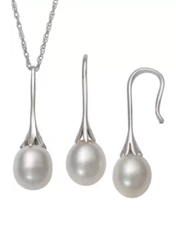 Coupon 😉 Cultured Freshwater Pearl Pendant and French-Wire Earrings in Sterling Silver by Belk & Co. ✨