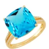 Brand new 🔔 8.7 ct. t.w. Sky Blue Topaz and 1/8 ct. t.w. Diamond RIng in 10K Yellow Gold by Belk & Co. 😍