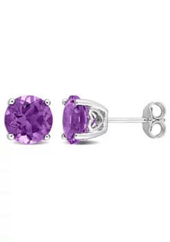 Cheap 👏 3 CT TGW Amethyst Stud Earrings in Sterling Silver by Belk & Co. 😀 -DealsBelk & Co. Store Belk 7889