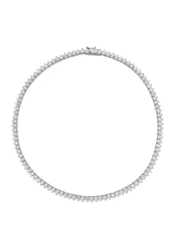 Outlet 💯 Lab Created 31.20 ct. t.g.w. Created White Sapphire Tennis Necklace in Sterling Silver by Belk & Co. ✨ -DealsBelk & Co. Store Belk 7894