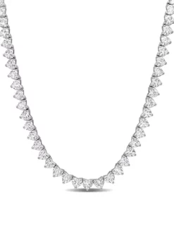 Outlet 💯 Lab Created 31.20 ct. t.g.w. Created White Sapphire Tennis Necklace in Sterling Silver by Belk & Co. ✨ -DealsBelk & Co. Store Belk 7895