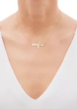 Deals 😀 Center Cross Necklace in 10K Yellow Gold by Belk & Co. ⭐ -DealsBelk & Co. Store Belk 7930