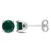 Buy 🛒 Lab Created 1.62 CT TGW Created Emerald Earrings in Sterling Silver by Belk & Co. 🔔