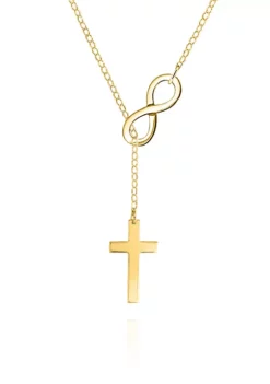 Hot Sale 🥰 14k Yellow Gold Infinity Cross Pendant by Belk & Co. 🤩