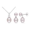 Outlet 🔥 2-Piece Set Pink Freshwater Cultured Pearl Necklace and Drop Earrings in Sterling Silver by Belk & Co. ✔️