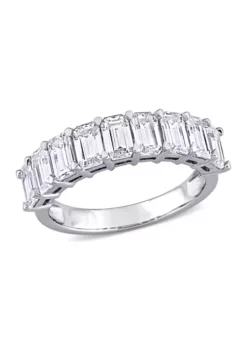 Flash Sale ๐งจ 2.75 ct. t.w. Emerald-Cut Lab Created Moissanite Semi-Eternity Ring in 10K White Gold by Belk & Co. ๐ฅฐ