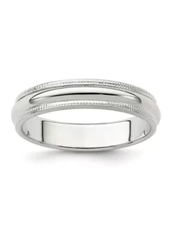 Hot Sale ⭐ Sterling Silver Half Round Milgrain Band by Belk & Co. 😍