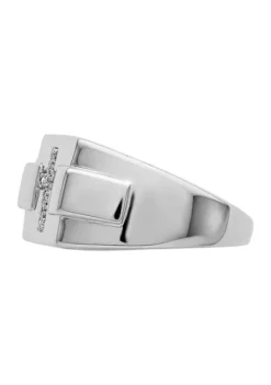 Flash Sale ⌛ 1/10 ct. t.w. Diamond Cross Ring in Rhodium Plated Sterling Silver by Belk & Co. 😀 -DealsBelk & Co. Store Belk 7975