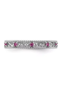 Cheap 🧨 1/5 ct. t.w. Lab Created Pink Sapphire Stackable Expressions Ring in Sterling Silver by Belk & Co. 💯 -DealsBelk & Co. Store Belk 7995