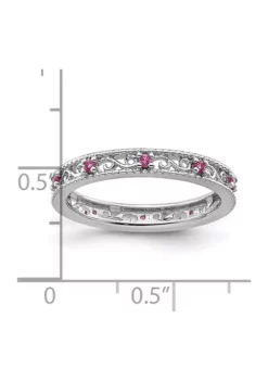Cheap 🧨 1/5 ct. t.w. Lab Created Pink Sapphire Stackable Expressions Ring in Sterling Silver by Belk & Co. 💯 -DealsBelk & Co. Store Belk 7996