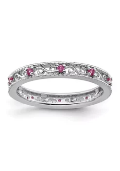 Cheap 🧨 1/5 ct. t.w. Lab Created Pink Sapphire Stackable Expressions Ring in Sterling Silver by Belk & Co. 💯 -DealsBelk & Co. Store Belk 7997