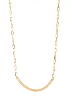 Buy 🔥 10K Yellow Gold Curved Bar on Paperclip Chain Necklace by Belk & Co. 😉 -DealsBelk & Co. Store Belk 8000