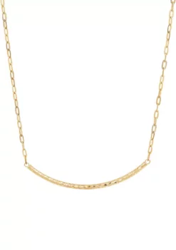 Buy 🔥 10K Yellow Gold Curved Bar on Paperclip Chain Necklace by Belk & Co. 😉 -DealsBelk & Co. Store Belk 8003