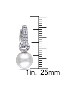 Promo 🔔 8 - 8.5 MM White Cultured Freshwater Pearl Earrings with Cubic Zirconia in Sterling Silver by Belk & Co. 👍 -DealsBelk & Co. Store Belk 8006