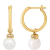 Top 10 ❤️ Fresh Water Pearl with 0.05 ct. t.w. Diamond Earrings in 10K Yellow Gold by Belk & Co. 🔔