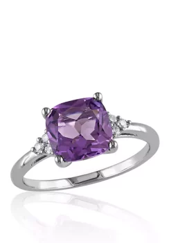 Flash Sale ๐ 10k White Gold Amethyst and Diamond Ring by Belk & Co. ๐ฅฐ
