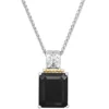 Best reviews of ❤️ Onyx Pendant Necklace in Sterling Silver/14k Yellow Gold by Belk & Co. 👏