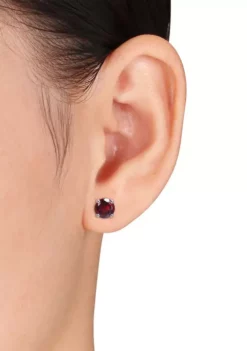 Outlet ⌛ 3.20 ct. t.g.w. Garnet Solitaire Stud Earrings in Sterling Silver by Belk & Co. ⌛ -DealsBelk & Co. Store Belk 8021