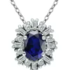 Best reviews of ✔️ Lab Created 1.1 ct. Synthetic Blue Sapphire and Created White Sapphire Necklace on 18 inch chain, Sterling Silver by Belk & Co. 🤩