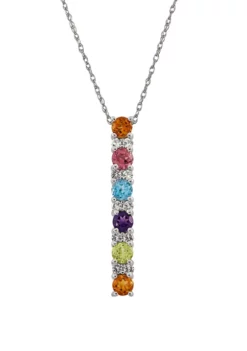 Best reviews of ✔️ Multi Stone Pendant Necklace in Sterling Silver by Belk & Co. 🛒 -DealsBelk & Co. Store Belk 8061