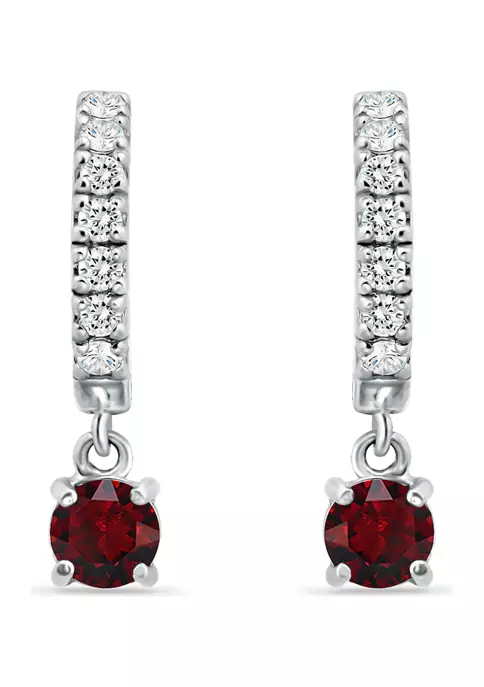 Coupon ❤️ 1.26 ct. t.w. Garnet and White Topaz Huggie Hoop Drop Earrings, Sterling Silver by Belk & Co. ⌛ 1 Coupon ❤️ 1.26 ct. t.w. Garnet and White Topaz Huggie Hoop Drop Earrings, Sterling Silver by Belk & Co. ⌛