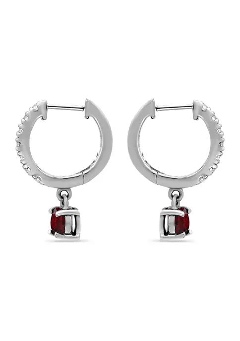 Coupon ❤️ 1.26 ct. t.w. Garnet and White Topaz Huggie Hoop Drop Earrings, Sterling Silver by Belk & Co. ⌛ 2 Coupon ❤️ 1.26 ct. t.w. Garnet and White Topaz Huggie Hoop Drop Earrings, Sterling Silver by Belk & Co. ⌛ - Image 2