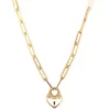 Promo ⭐ Heart Lock on Paperclip Chain Necklace in 10K Yellow Gold by Belk & Co. 😍