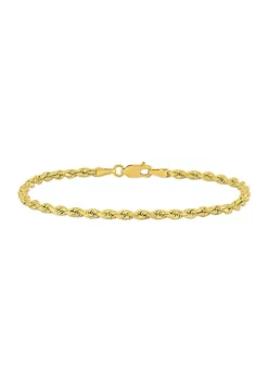 Hot Sale 👍 Rope Chain Bracelet in 14k Yellow Gold (3 mm/7.5 Inch) by Belk & Co. 💯 -DealsBelk & Co. Store Belk 8072