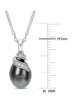 New ๐ 8-9mm Black Tahitian Cultured Pearl and Diamond Accent Swirl Pendant with Chain in Sterling Silver by Belk & Co. ๐ 7 New ๐ 8-9mm Black Tahitian Cultured Pearl and Diamond Accent Swirl Pendant with Chain in Sterling Silver by Belk & Co. ๐ -DealsBelk & Co. Store Belk 8078