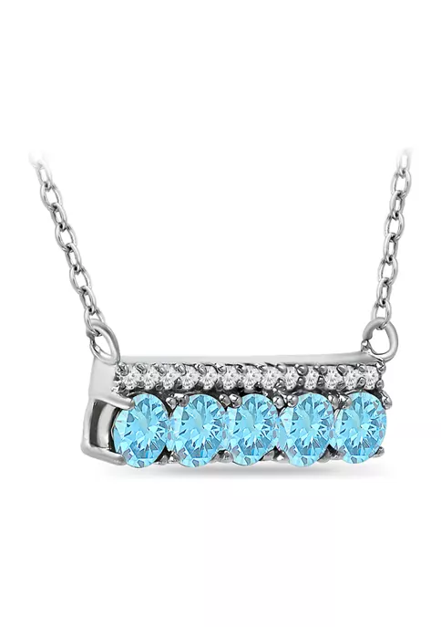 Flash Sale ๐ 1.48 ct. t.w. Blue and White Topaz Bar Necklace, Sterling Silver by Belk & Co. ๐ 3 Flash Sale ๐ 1.48 ct. t.w. Blue and White Topaz Bar Necklace, Sterling Silver by Belk & Co. ๐ - Image 3