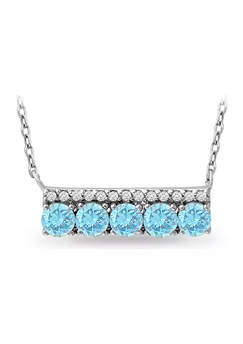 Flash Sale ๐ 1.48 ct. t.w. Blue and White Topaz Bar Necklace, Sterling Silver by Belk & Co. ๐ 5 Flash Sale ๐ 1.48 ct. t.w. Blue and White Topaz Bar Necklace, Sterling Silver by Belk & Co. ๐ - Image 5