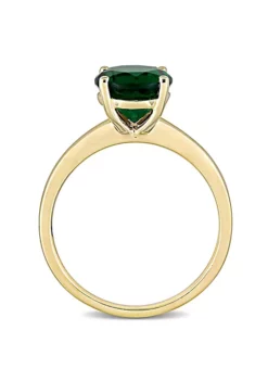 Best Pirce ✨ Lab Created Created Emerald Solitaire Ring in 10k Yellow Gold by Belk & Co. 👏 -DealsBelk & Co. Store Belk 8101