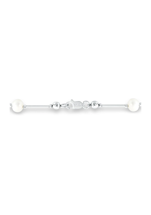 Hot Sale โญ Fresh Water Pearl Station Bracelet in Sterling Silver by Belk & Co. ๐ 2 Hot Sale โญ Fresh Water Pearl Station Bracelet in Sterling Silver by Belk & Co. ๐ - Image 2