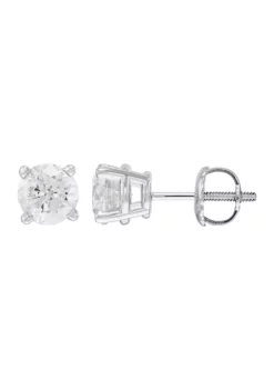 Top 10 😀 1.5 ct. t.w. Solitaire Diamond Stud Earrings in 14K White Gold by Belk & Co. 😀