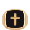 Best deal 👍 Cross Onyx Ring in 10k Yellow Gold by Belk & Co. ⌛