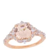 Discount ⌛ 2 ct. t.w. Morganite, 2/5 ct. t.w. White Sapphire, 1/10 ct. t.w. Diamond Accent Vintage Ring by Belk & Co. 🎁