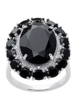 Flash Sale 😍 Onyx and Diamond Ring in Sterling Silver by Belk & Co. 🌟