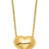 Cheap ✔️ 16.5 Inch Polished Puffed Heart Necklace in 14K Yellow Gold by Belk & Co. 😉