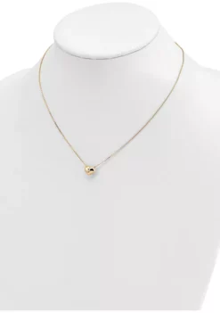 Cheap ✔️ 16.5 Inch Polished Puffed Heart Necklace in 14K Yellow Gold by Belk & Co. 😉 -DealsBelk & Co. Store Belk 8178
