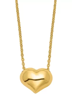 Cheap ✔️ 16.5 Inch Polished Puffed Heart Necklace in 14K Yellow Gold by Belk & Co. 😉 -DealsBelk & Co. Store Belk 8179