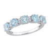 Best reviews of 🎉 1.62 ct. t.w. Blue Topaz and White Topaz Semi Eternity Ring in Sterling Silver by Belk & Co. 🎁