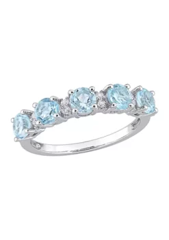 Best reviews of 🎉 1.62 ct. t.w. Blue Topaz and White Topaz Semi Eternity Ring in Sterling Silver by Belk & Co. 🎁 -DealsBelk & Co. Store Belk 8205