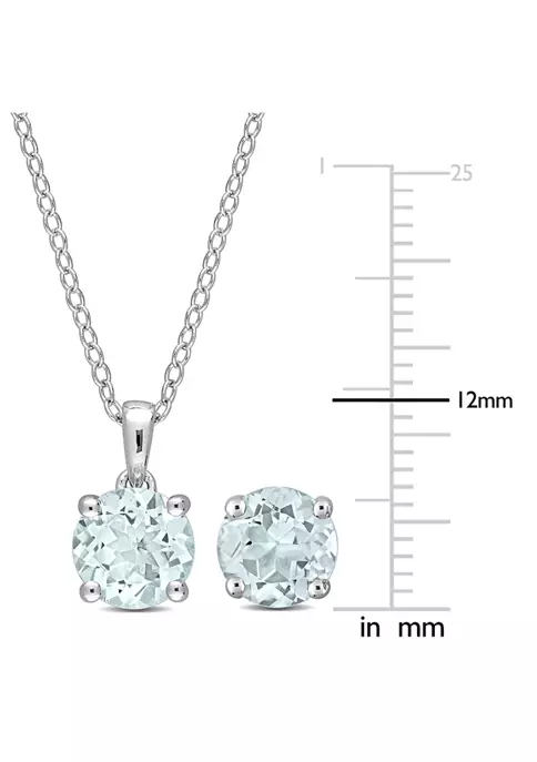 Brand new ✔️ 1.15 ct. t.g.w. Aquamarine Solitaire Pendant with Chain in Sterling Silver by Belk & Co. 👏 2 Brand new ✔️ 1.15 ct. t.g.w. Aquamarine Solitaire Pendant with Chain in Sterling Silver by Belk & Co. 👏 - Image 2