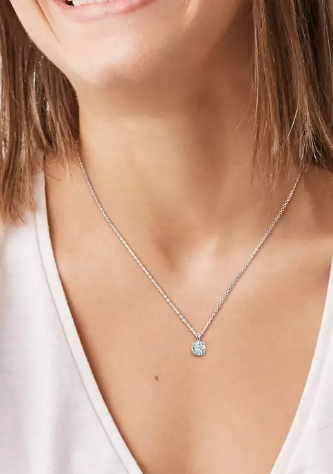 Brand new ✔️ 1.15 ct. t.g.w. Aquamarine Solitaire Pendant with Chain in Sterling Silver by Belk & Co. 👏 5 Brand new ✔️ 1.15 ct. t.g.w. Aquamarine Solitaire Pendant with Chain in Sterling Silver by Belk & Co. 👏 - Image 5