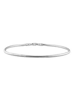 Buy 👏 1.9MM Snake Chain Anklet in Sterling Silver, 9" by Belk & Co. 😉