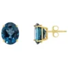 Outlet 😉 14K Yellow Gold 10x8mm Oval London Blue Topaz Stud Earrings by Belk & Co. 🎁
