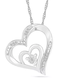 Deals ๐ Diamond Accent Sterling Silver Heart Pendant Necklace by Belk & Co. ๐