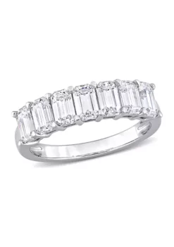 Hot Sale 🤩 2.1 ct. t.w. Created Moissanite Emerald Cut Semi Eternity Ring in 10k White Gold by Belk & Co. 🤩 -DealsBelk & Co. Store Belk 8243