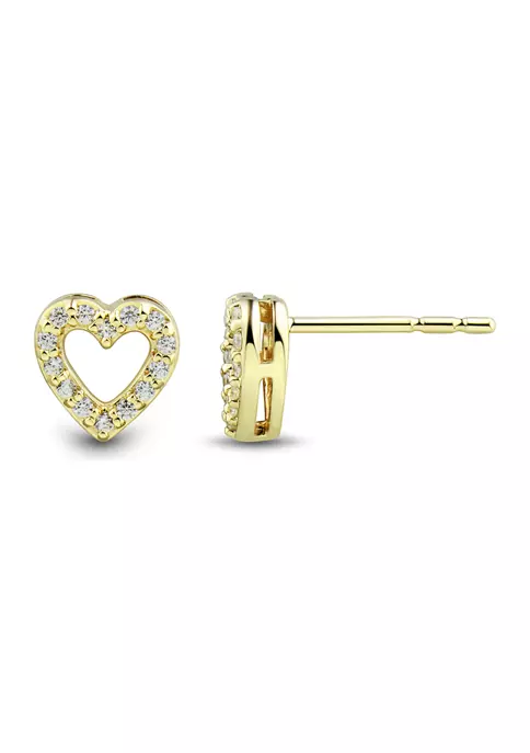 Brand new โ๏ธ 1/10 ct. t.w. Diamond Heart Earrings in 10K Yellow Gold by Belk & Co. ๐ 3 Brand new โ๏ธ 1/10 ct. t.w. Diamond Heart Earrings in 10K Yellow Gold by Belk & Co. ๐ - Image 3